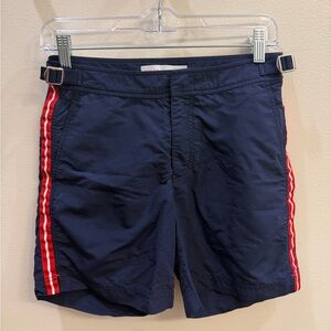 Orlebar Brown Classic Bulldog Navy and Red Shorts